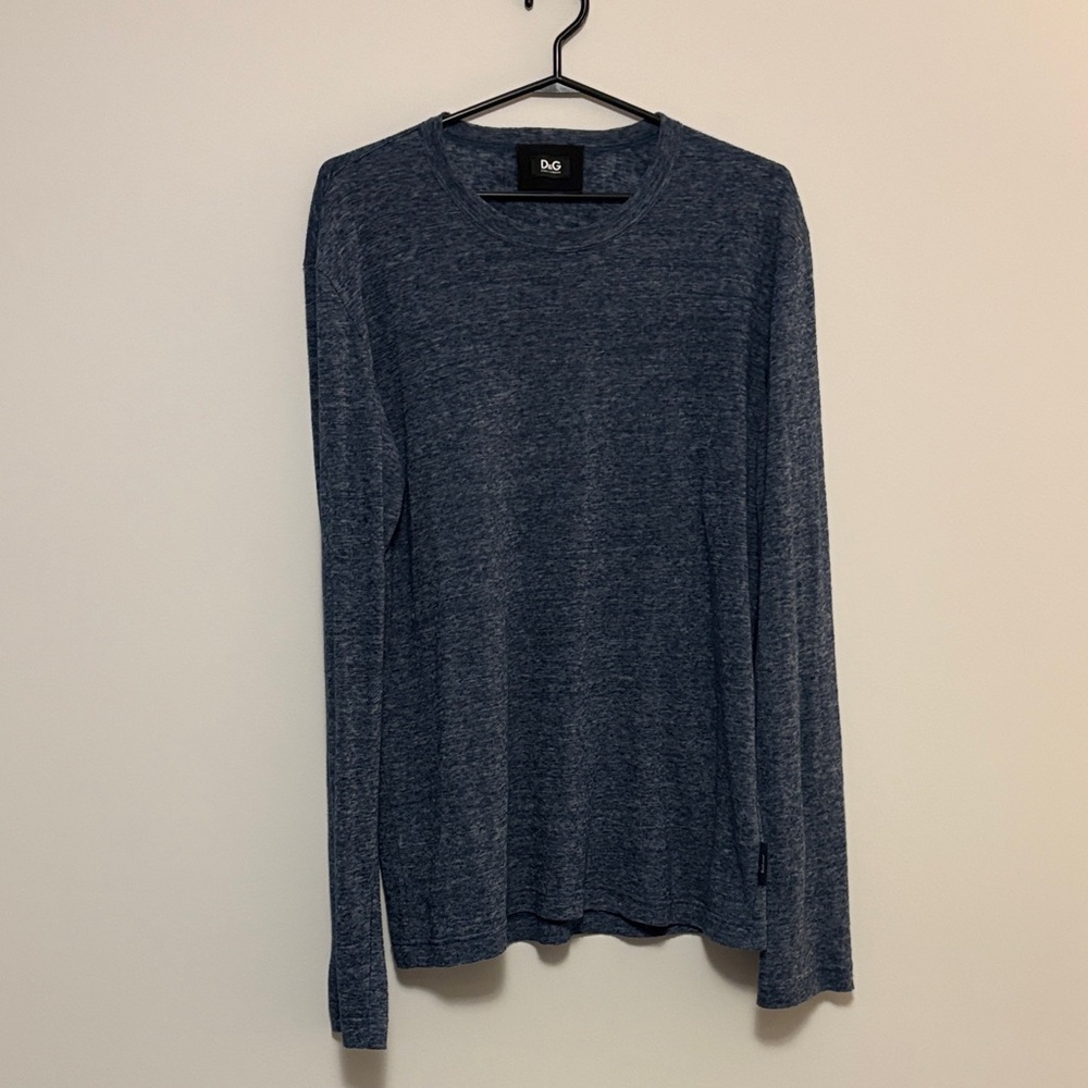 D&G Men's Long Sleeve Heather Navy Tee